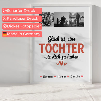 Karten Poster Personalisiert Geschenk Fotocollage Tochter Glück Ist eine Tochter Wie Dich Zu Haben