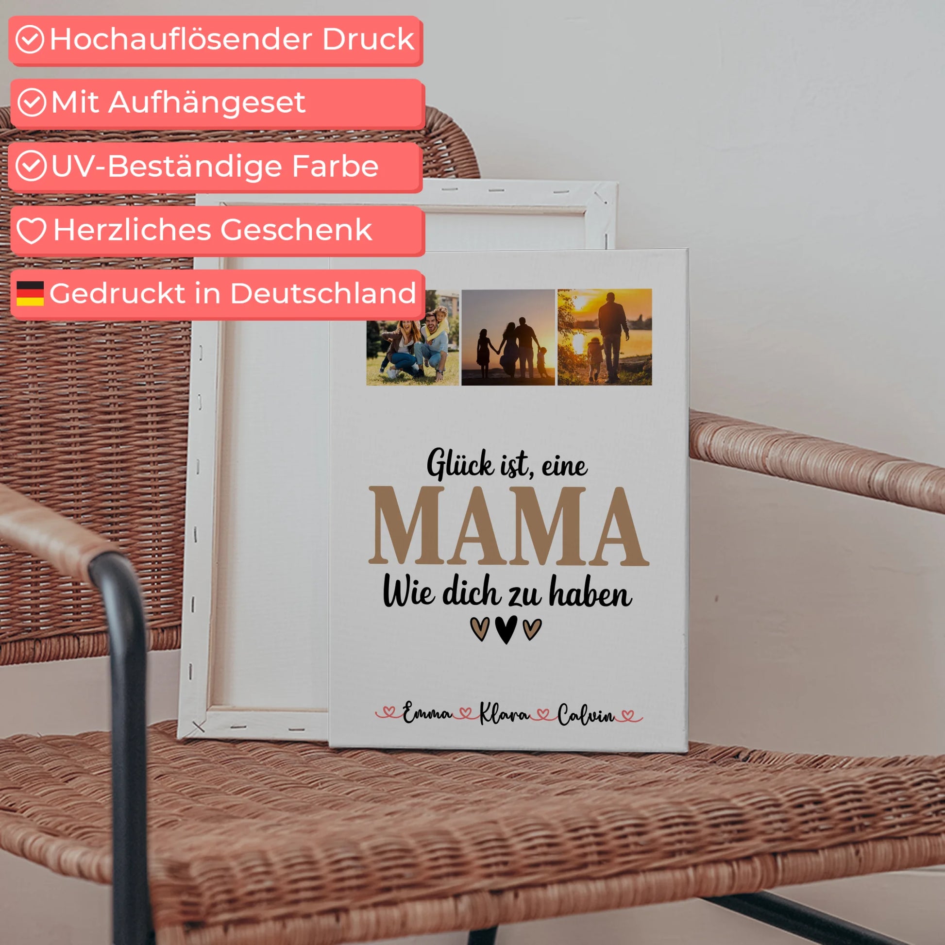 Personalisierte Leinwand Muttertag Fotocollage Mama Glück Ist eine Mama Wie Dich Zu Haben 5