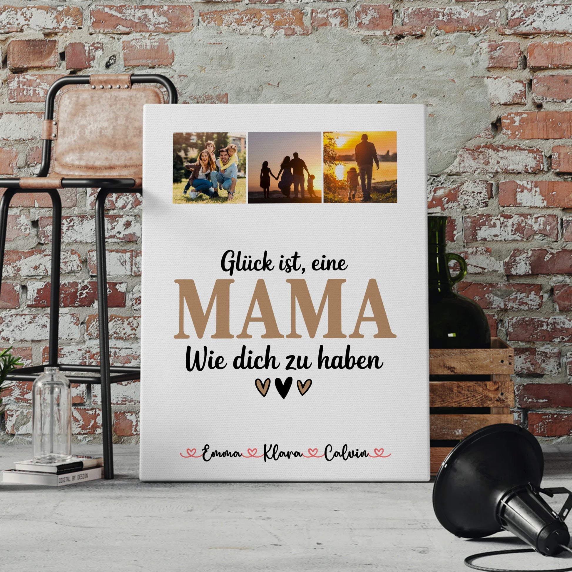 Personalisierte Leinwand Muttertag Fotocollage Mama Glück Ist eine Mama Wie Dich Zu Haben 4
