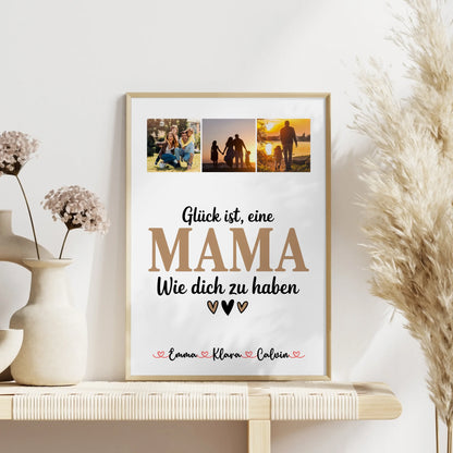 Personalisierter Mutter Tochter Poster Fotocollage Mama Glück Ist eine Mama Wie Dich Zu Haben