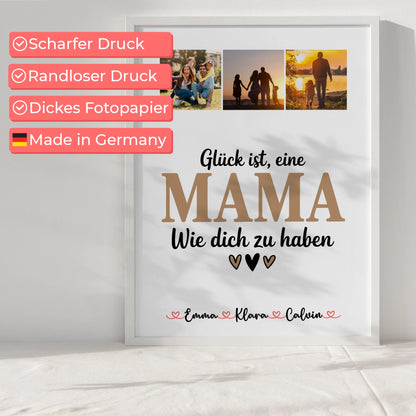 Personalisierter Mutter Tochter Poster Fotocollage Mama Glück Ist eine Mama Wie Dich Zu Haben