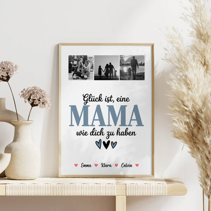 Personalisiertes Mama Plakat mit Fotocollage für Mama Glück Ist eine Mama Wie Dich Zu Haben