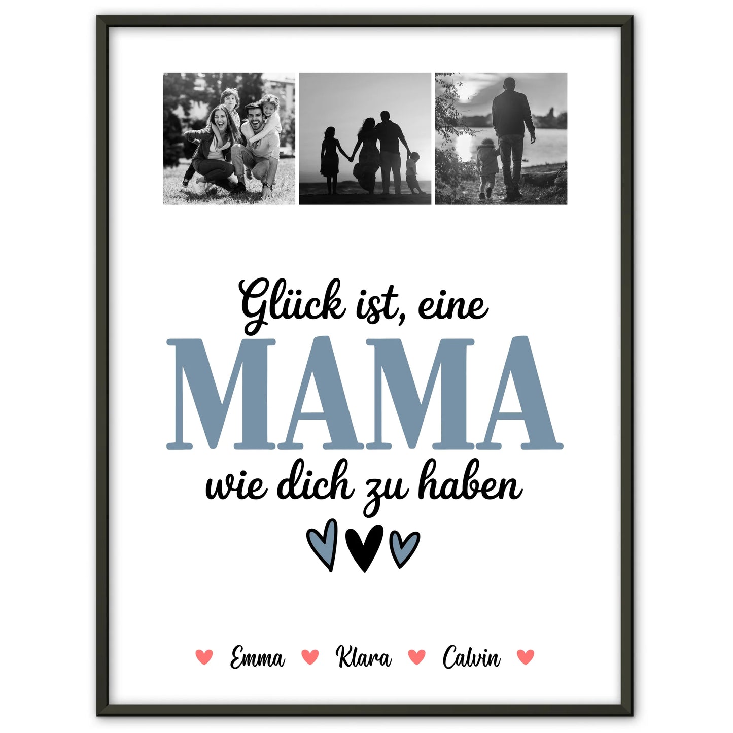 Personalisiertes Mama Plakat mit Fotocollage für Mama Glück Ist eine Mama Wie Dich Zu Haben
