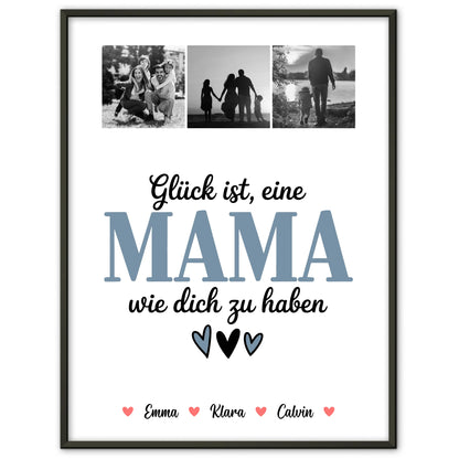 Personalisiertes Mama Plakat mit Fotocollage für Mama Glück Ist eine Mama Wie Dich Zu Haben