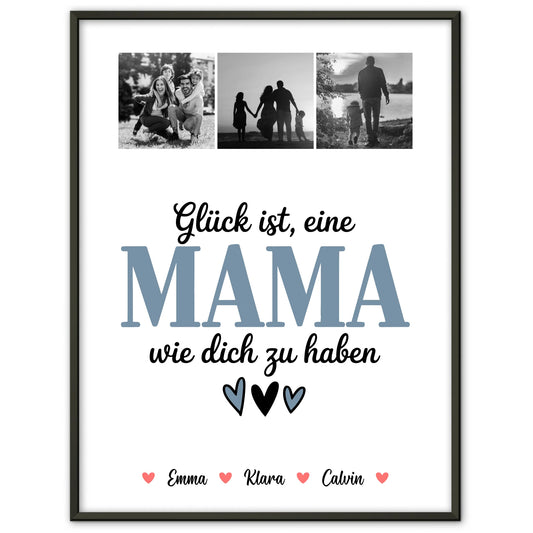 Personalisiertes Mama Plakat mit Fotocollage für Mama Glück Ist eine Mama Wie Dich Zu Haben