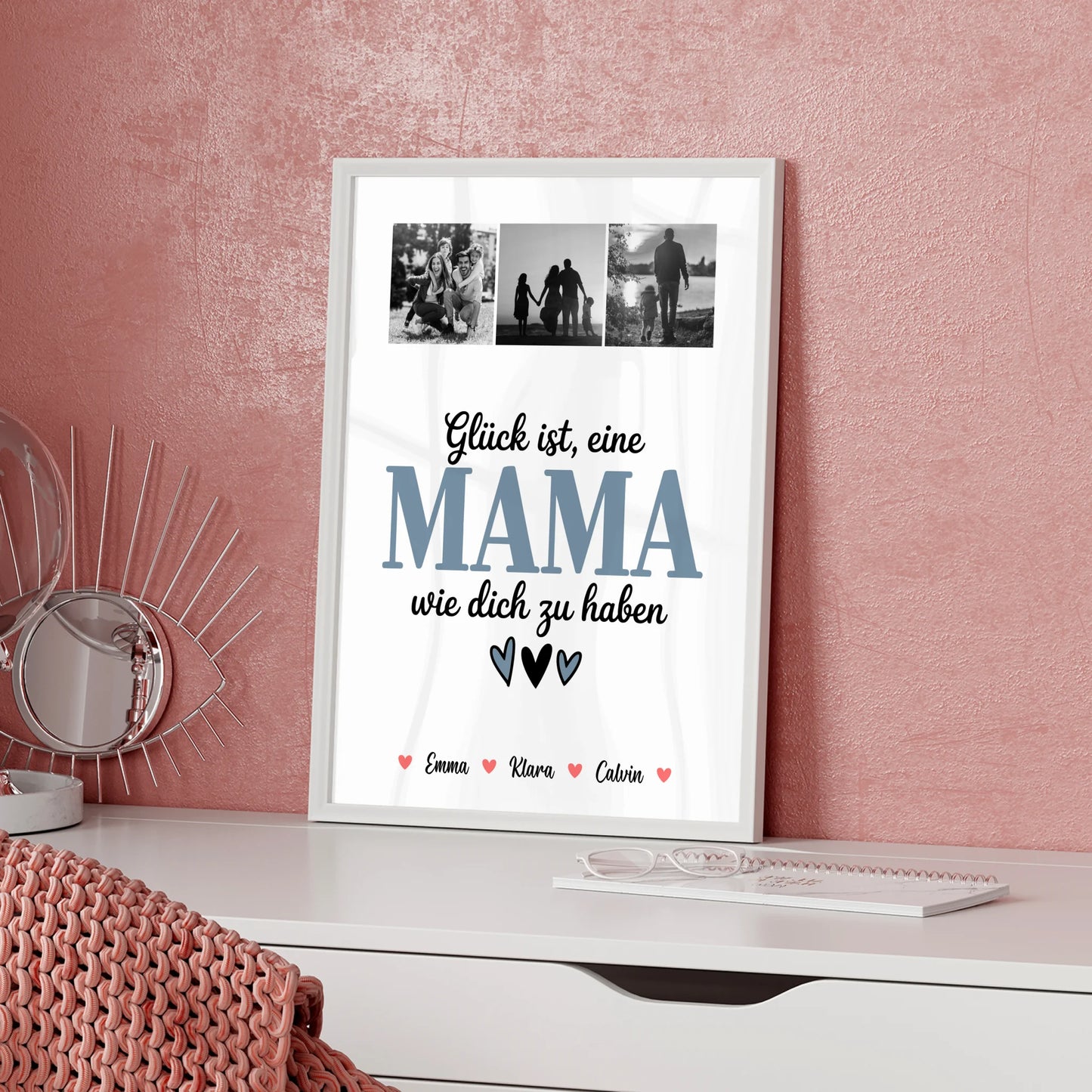 Personalisiertes Mama Plakat mit Fotocollage für Mama Glück Ist eine Mama Wie Dich Zu Haben