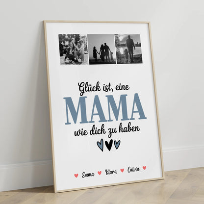 Personalisiertes Mama Plakat mit Fotocollage für Mama Glück Ist eine Mama Wie Dich Zu Haben