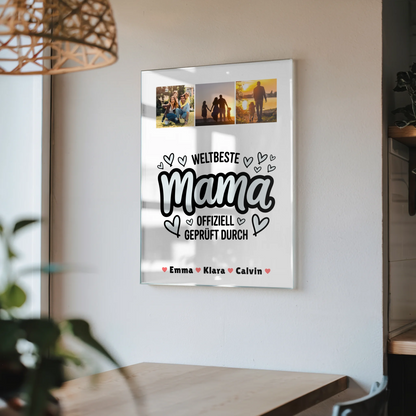 Personalisiertes Mama Plakat - Fotocollage als Geschenk für die weltbeste Mama, offiziell geprüft 4