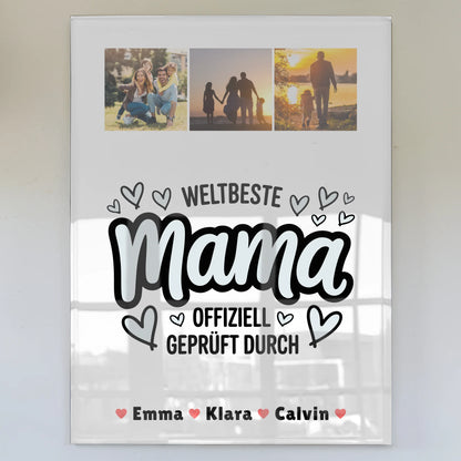 Personalisiertes Mama Plakat - Fotocollage als Geschenk für die weltbeste Mama, offiziell geprüft 1
