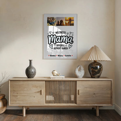Personalisiertes Mama Plakat - Fotocollage als Geschenk für die weltbeste Mama, offiziell geprüft 5
