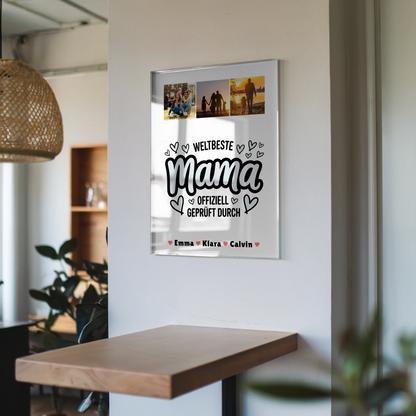 Personalisiertes Mama Plakat - Fotocollage als Geschenk für die weltbeste Mama, offiziell geprüft 6