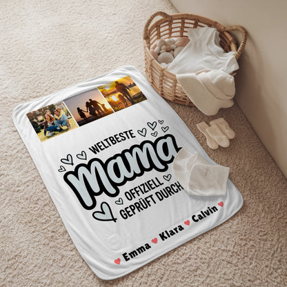 Decke Mit Spruch Für Mama Mama Fotocollage Weltbeste Mama Offiziell Geprüft Durch 2