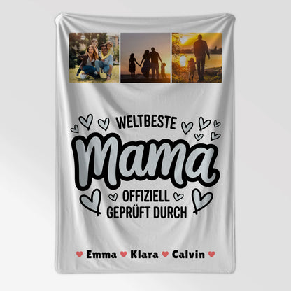 Decke Mit Spruch Für Mama Mama Fotocollage Weltbeste Mama Offiziell Geprüft Durch 7