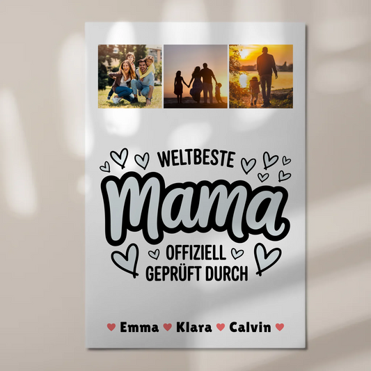 Mama Plakat Mama Fotocollage Weltbeste Mama Offiziell Geprüft Durch Personalisiertes Geschenk 1