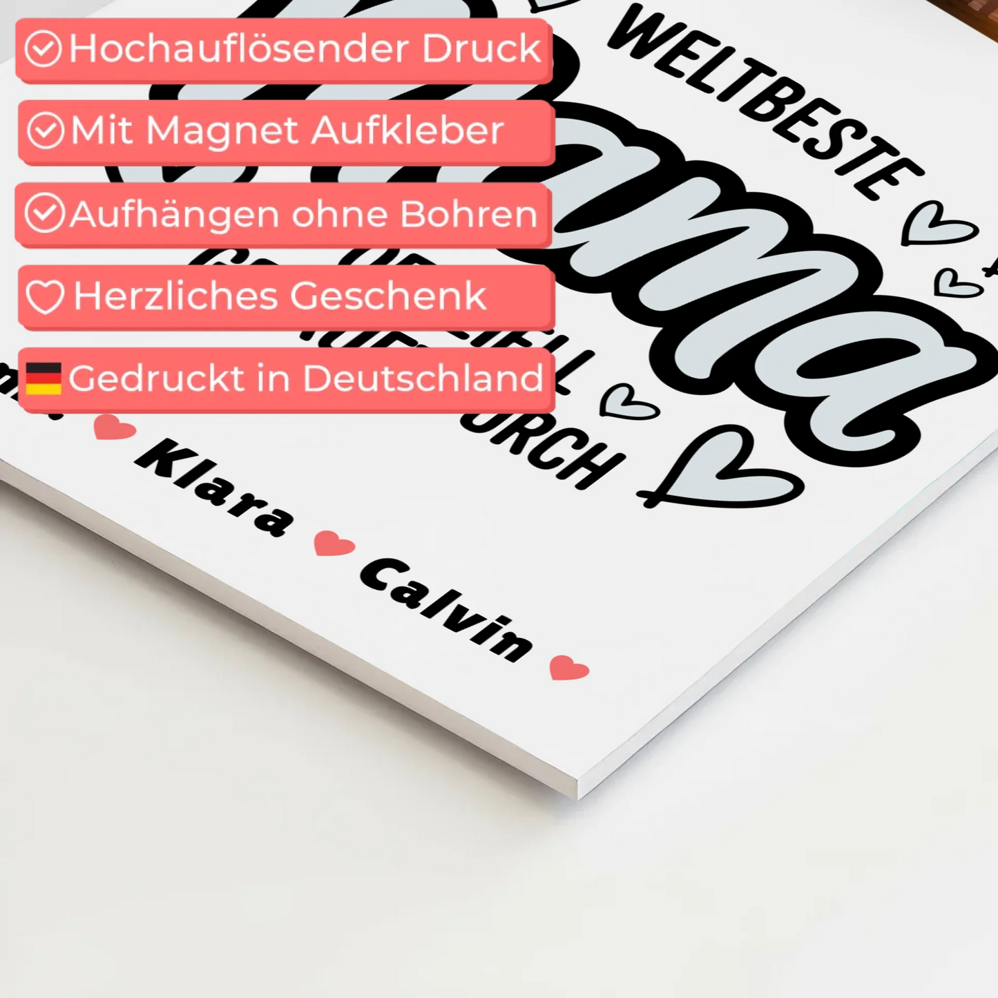 Mama Plakat Mama Fotocollage Weltbeste Mama Offiziell Geprüft Durch Personalisiertes Geschenk 4