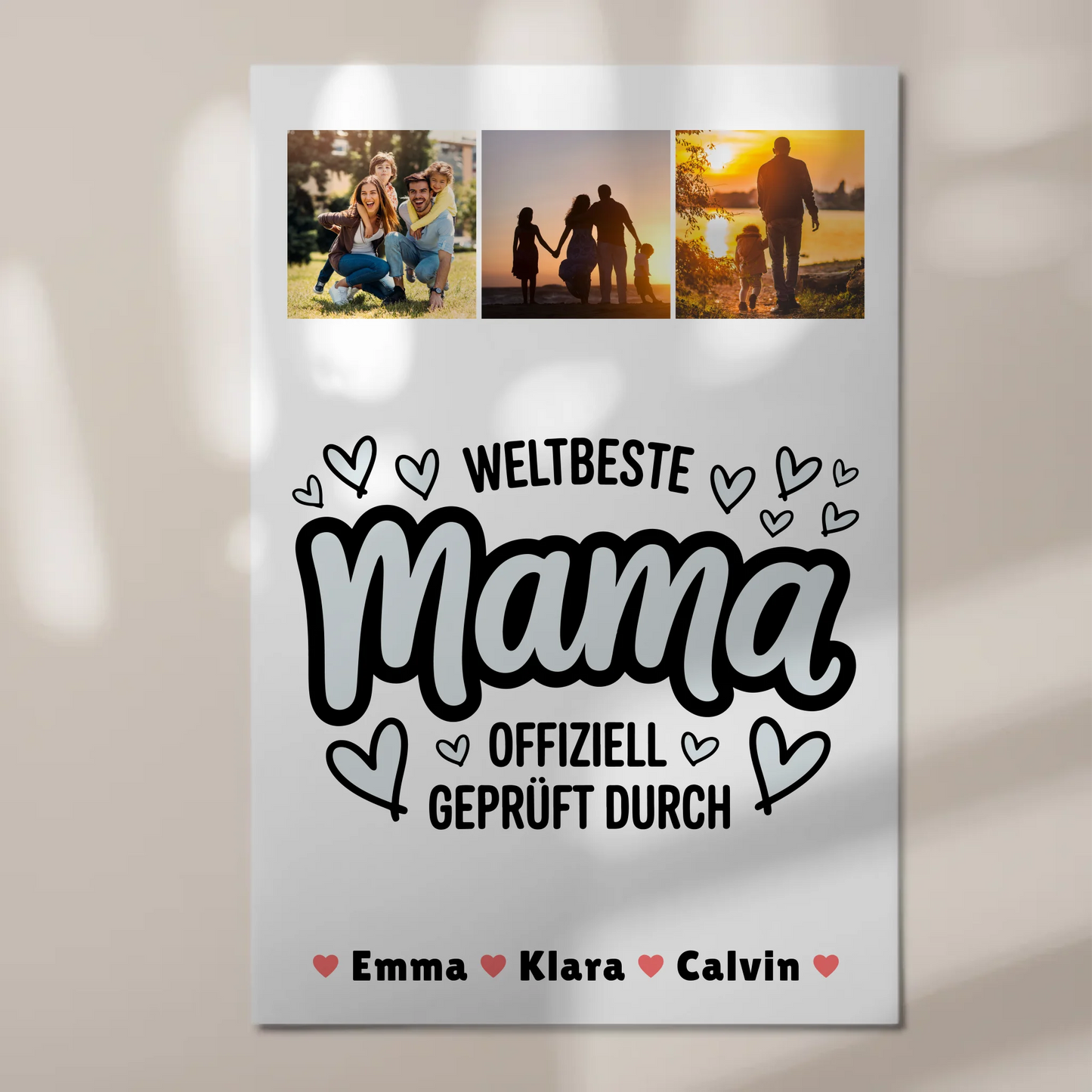 Mama Plakat Mama Fotocollage Weltbeste Mama Offiziell Geprüft Durch Personalisiertes Geschenk