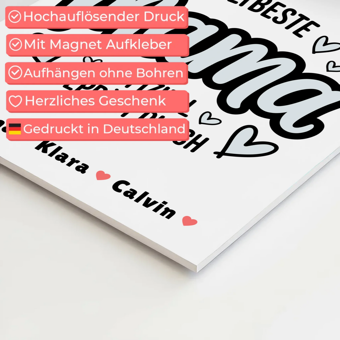 Mama Plakat Mama Fotocollage Weltbeste Mama Offiziell Geprüft Durch Personalisiertes Geschenk