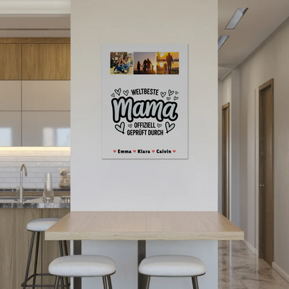 Mama Plakat Mama Fotocollage Weltbeste Mama Offiziell Geprüft Durch Personalisiertes Geschenk