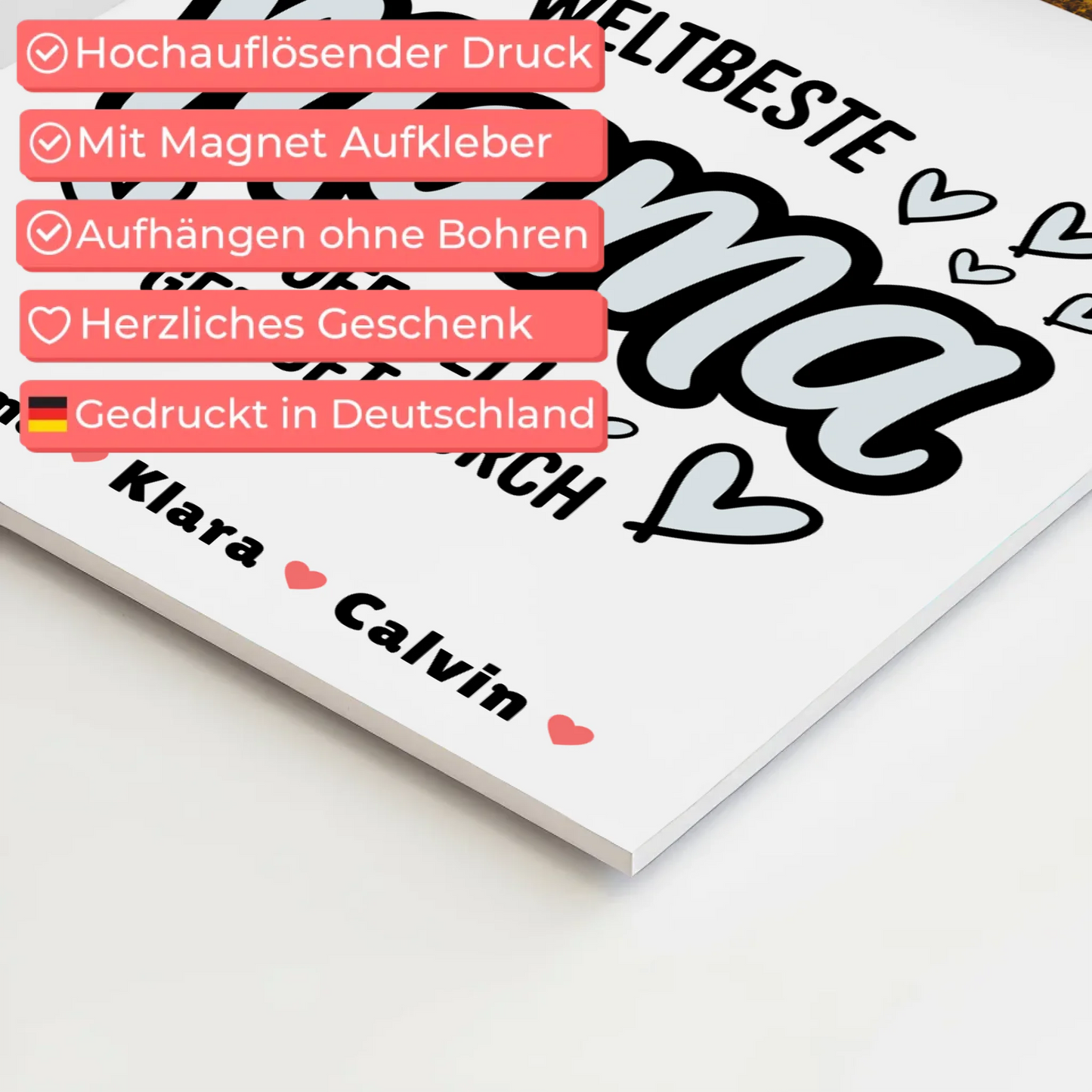 Mama Plakat Mama Fotocollage Weltbeste Mama Offiziell Geprüft Durch Personalisiertes Geschenk