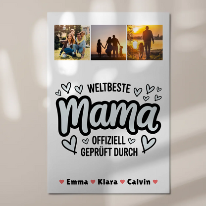 Mama Plakat Mama Fotocollage Weltbeste Mama Offiziell Geprüft Durch Personalisiertes Geschenk