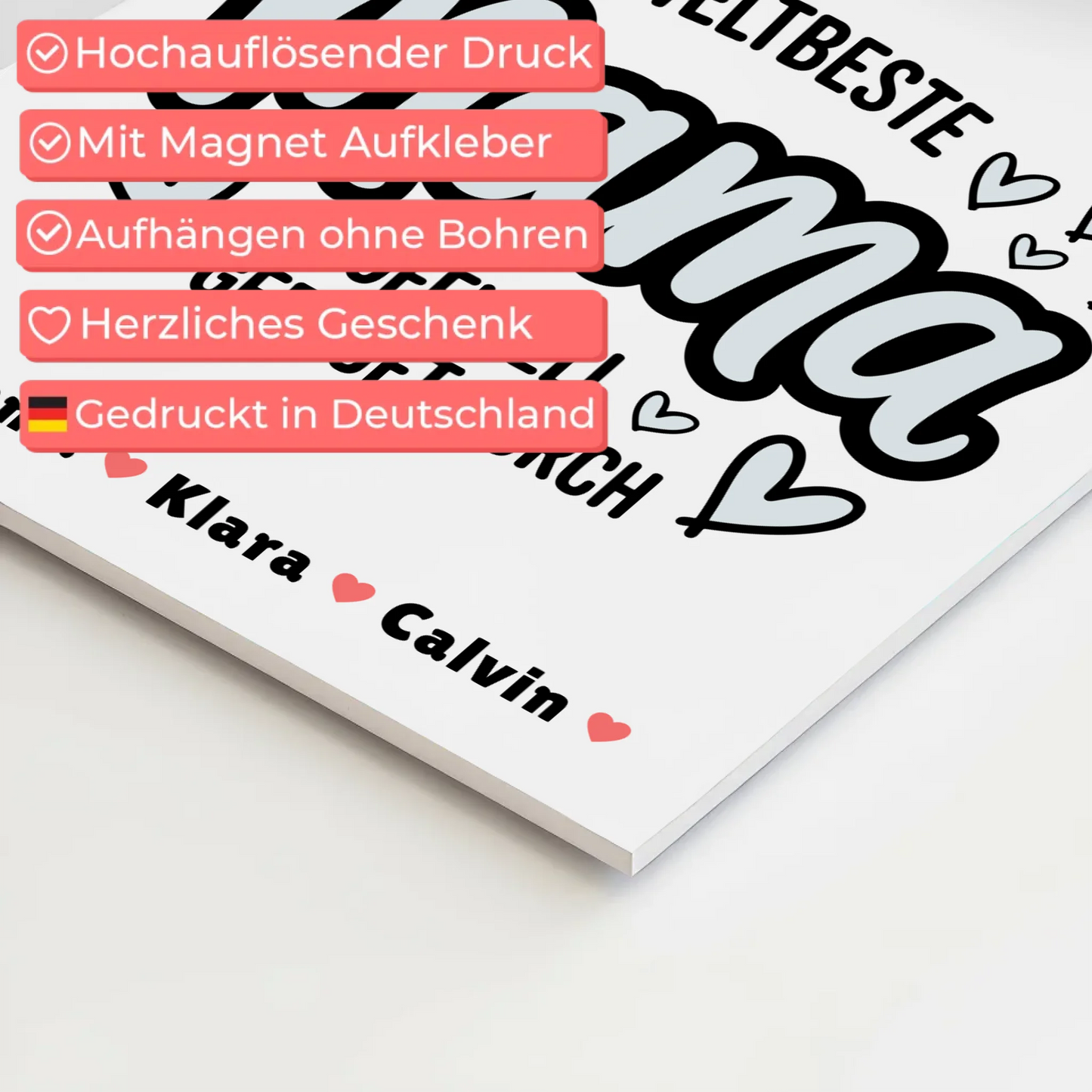 Mama Plakat Mama Fotocollage Weltbeste Mama Offiziell Geprüft Durch Personalisiertes Geschenk