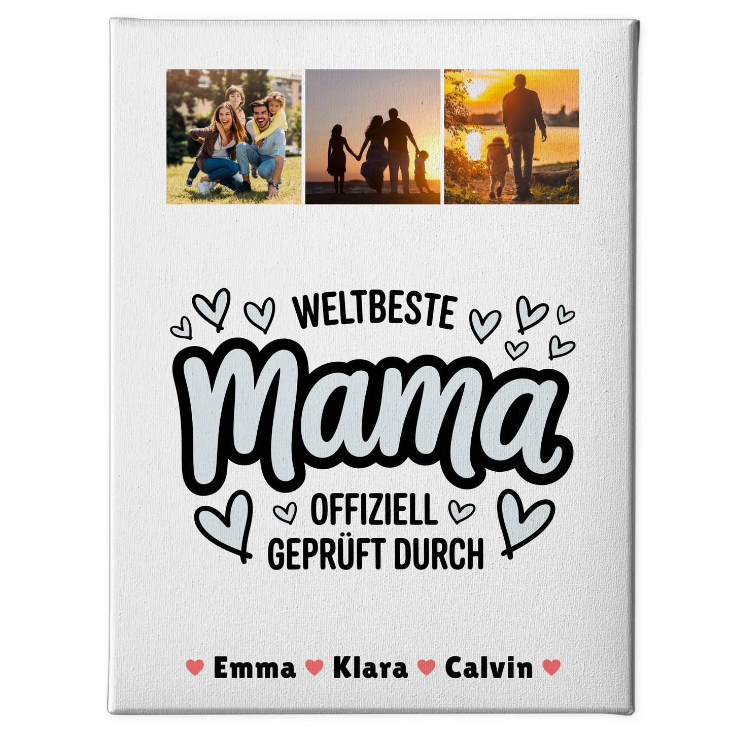 Leinwand Mama Mama Fotocollage Weltbeste Mama Offiziell Geprüft Durch Personalisiertes Geschenk 1