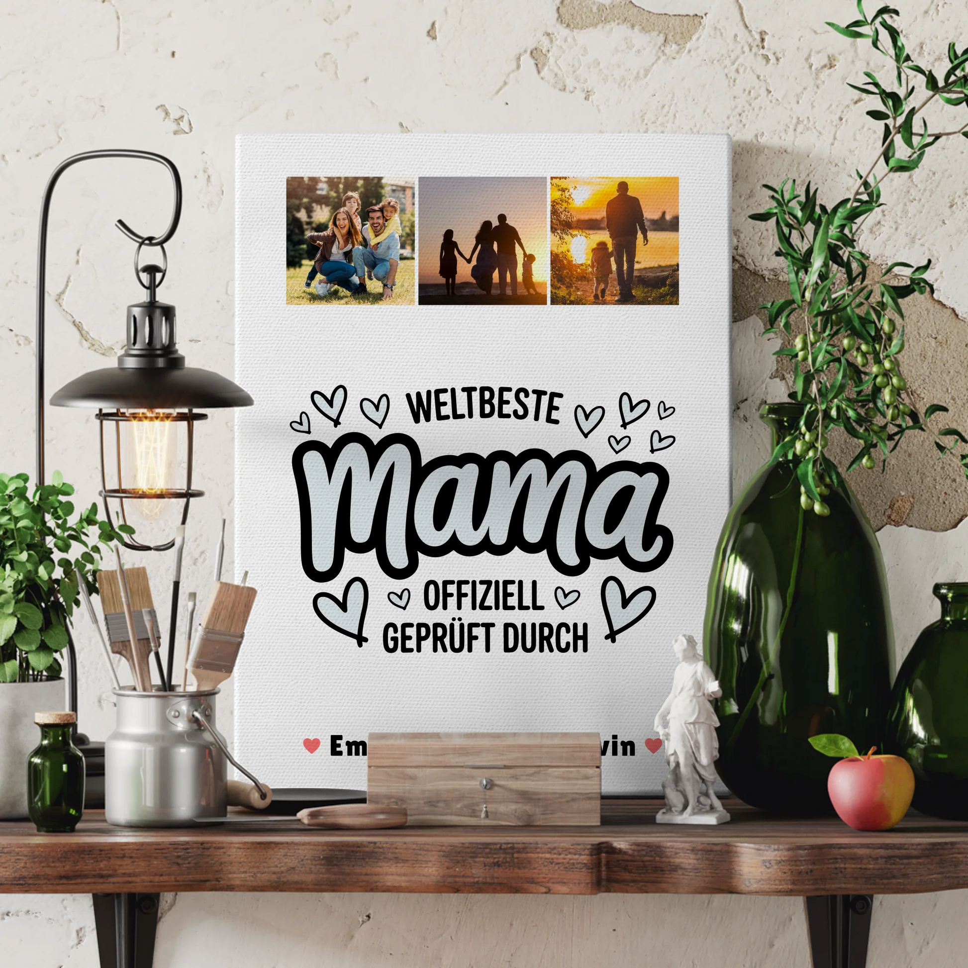 Leinwand Mama Mama Fotocollage Weltbeste Mama Offiziell Geprüft Durch Personalisiertes Geschenk 3