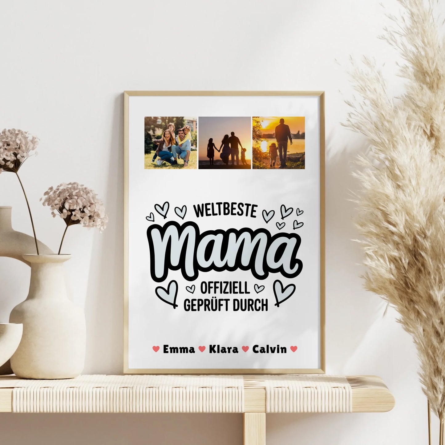Mama Plakat Poster Mama Fotocollage Weltbeste Mama Offiziell Geprüft Durch Personalisiertes Geschenk