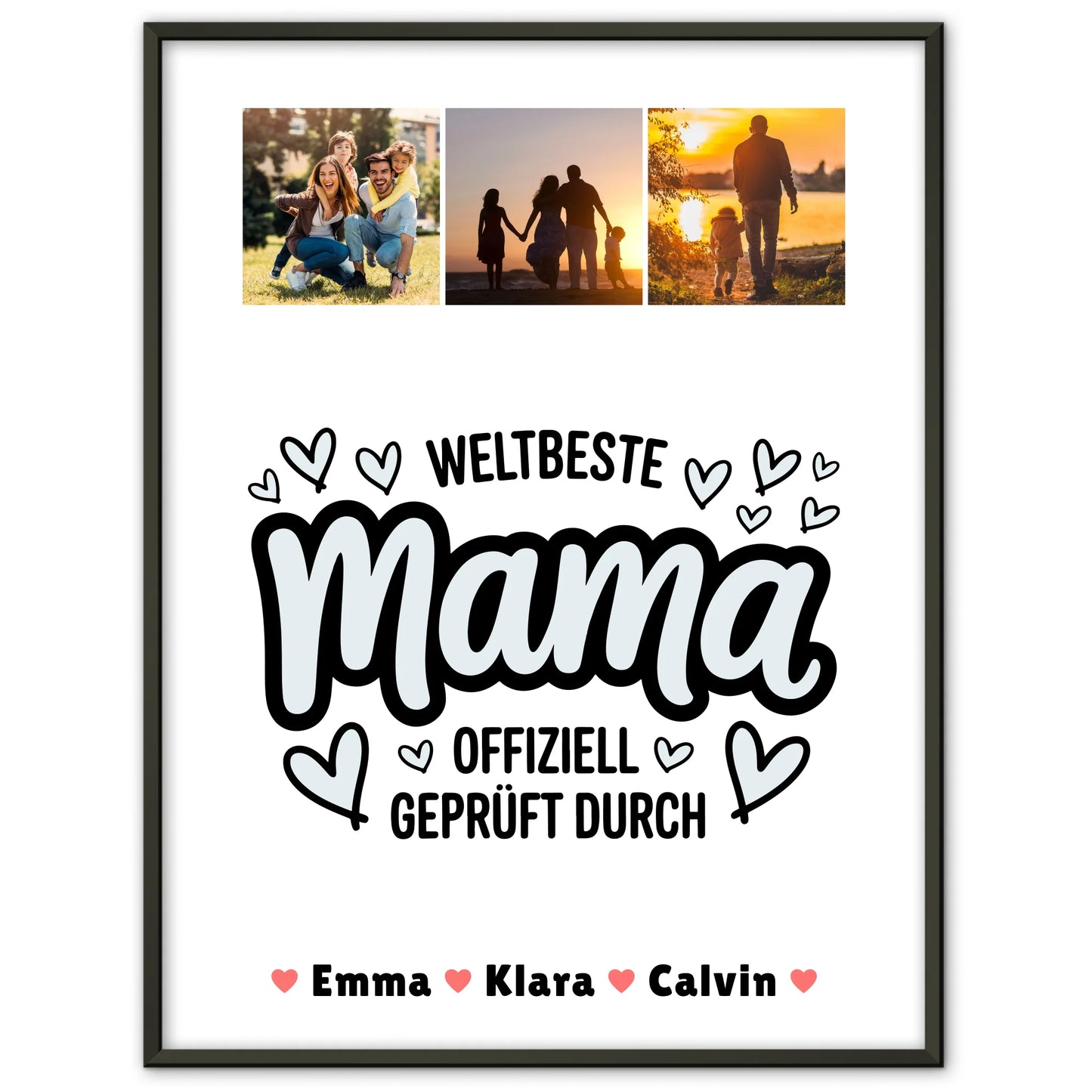 Mama Plakat Poster Mama Fotocollage Weltbeste Mama Offiziell Geprüft Durch Personalisiertes Geschenk