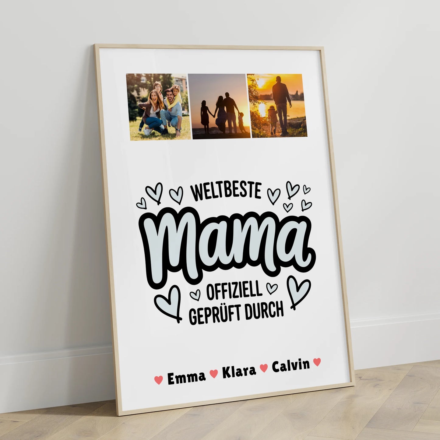 Mama Plakat Poster Mama Fotocollage Weltbeste Mama Offiziell Geprüft Durch Personalisiertes Geschenk