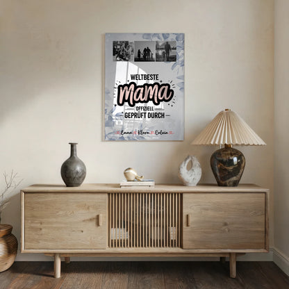 Mama Plakat Geschenk Fotocollage Mama Weltbeste Mama Offiziell Geprüft Durch personalisiert 5