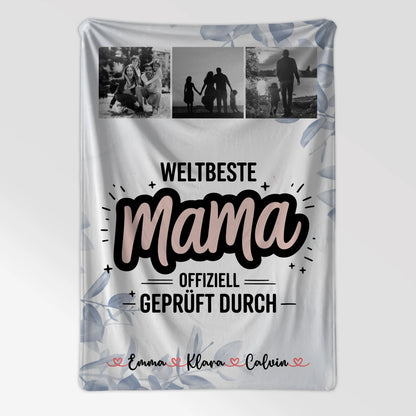 Decke Mit Spruch Für Mama Geschenk Fotocollage Mama Weltbeste Mama Offiziell Geprüft Durch 7