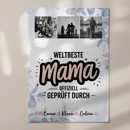 Mama Plakat Fotoboard Geschenk Fotocollage Mama Weltbeste Mama Offiziell Geprüft Durch 7