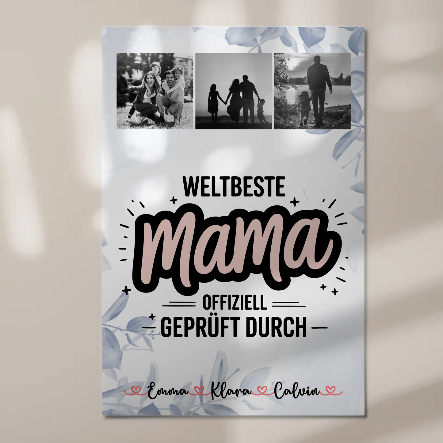 Mama Plakat Fotoboard Geschenk Fotocollage Mama Weltbeste Mama Offiziell Geprüft Durch