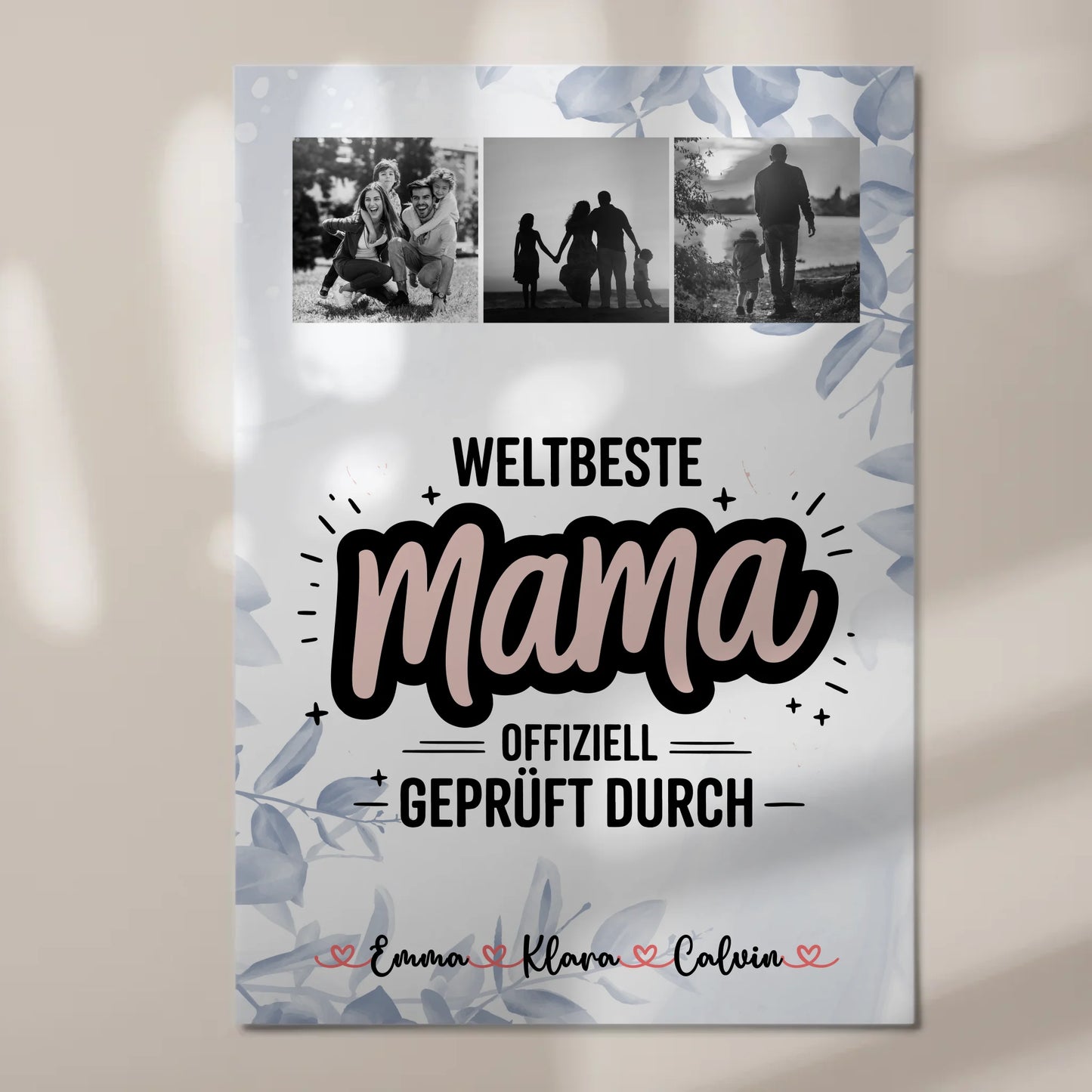 Mama Plakat Fotoboard Geschenk Fotocollage Mama Weltbeste Mama Offiziell Geprüft Durch