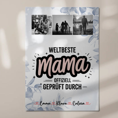 Mama Plakat Fotoboard Geschenk Fotocollage Mama Weltbeste Mama Offiziell Geprüft Durch