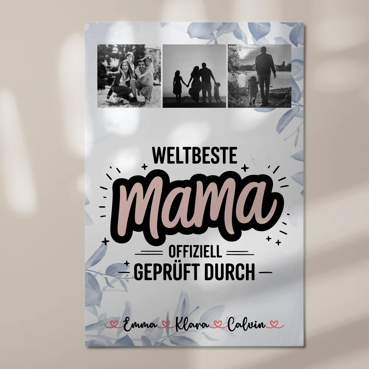 Mama Plakat Fotoboard Geschenk Fotocollage Mama Weltbeste Mama Offiziell Geprüft Durch