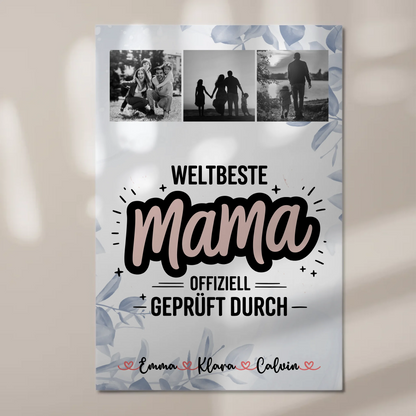 Mama Plakat Fotoboard Geschenk Fotocollage Mama Weltbeste Mama Offiziell Geprüft Durch