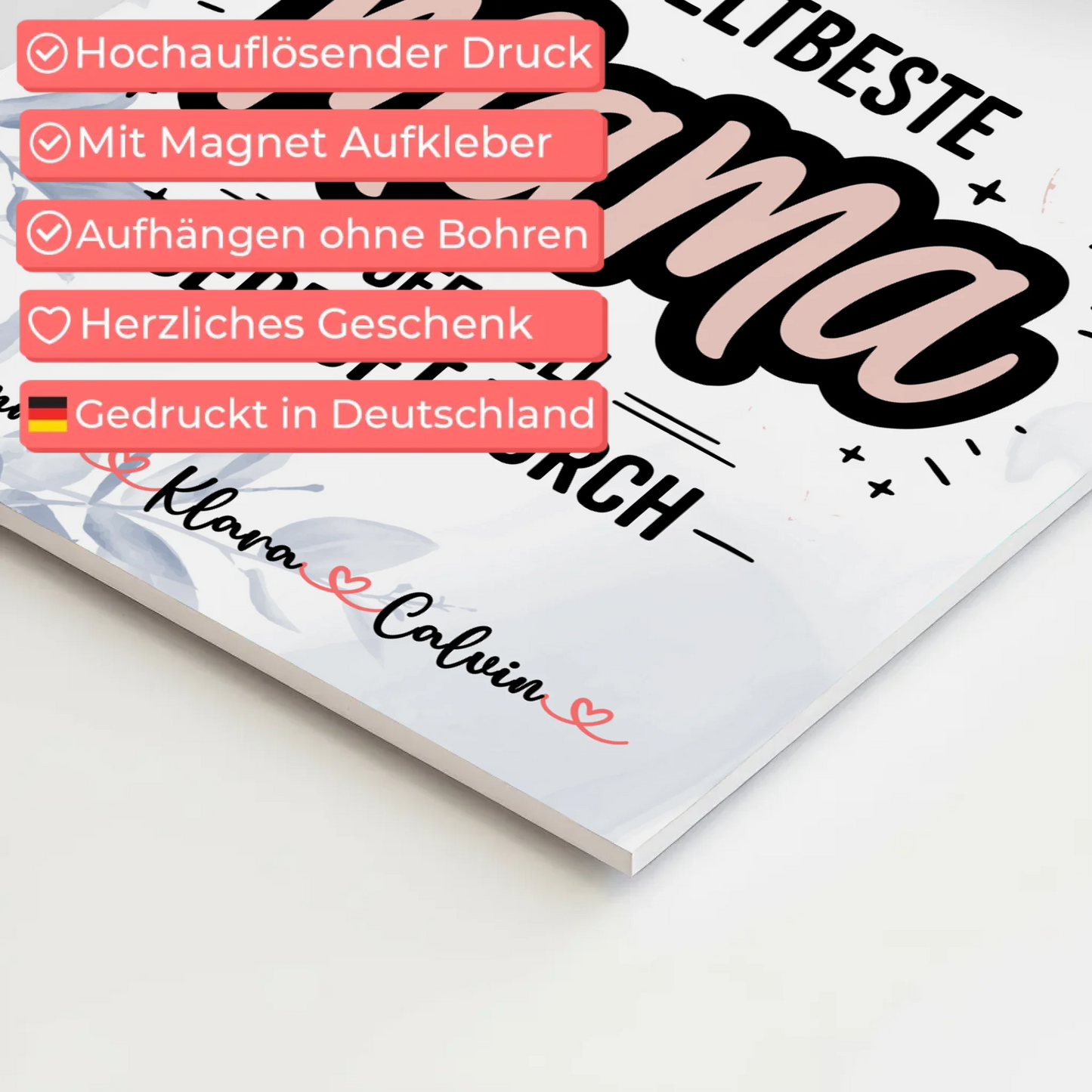 Mama Plakat Fotoboard Geschenk Fotocollage Mama Weltbeste Mama Offiziell Geprüft Durch