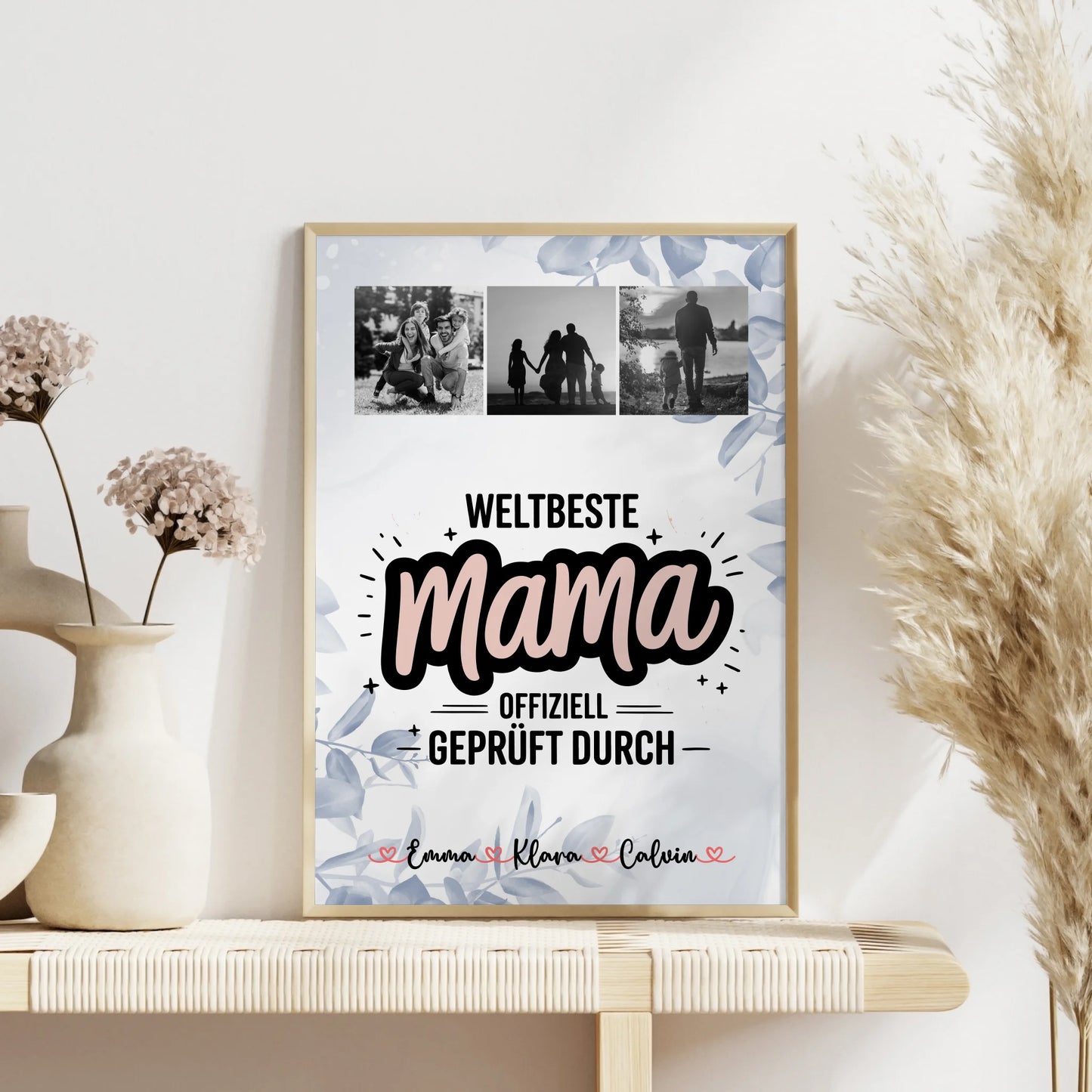 Poster Mama Tochter Geschenk Fotocollage Mama Weltbeste Mama Offiziell Geprüft Durch