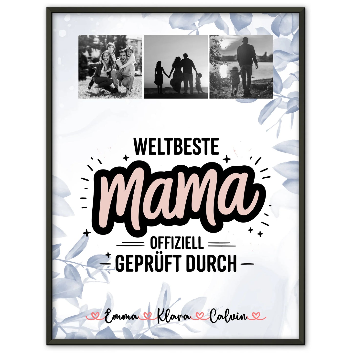 Poster Mama Tochter Geschenk Fotocollage Mama Weltbeste Mama Offiziell Geprüft Durch