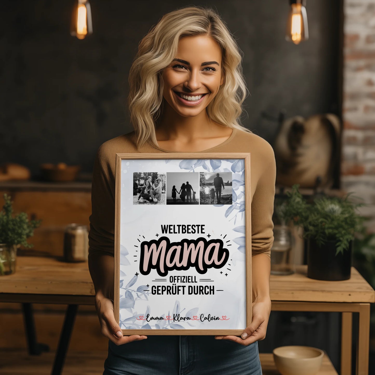 Poster Mama Tochter Geschenk Fotocollage Mama Weltbeste Mama Offiziell Geprüft Durch