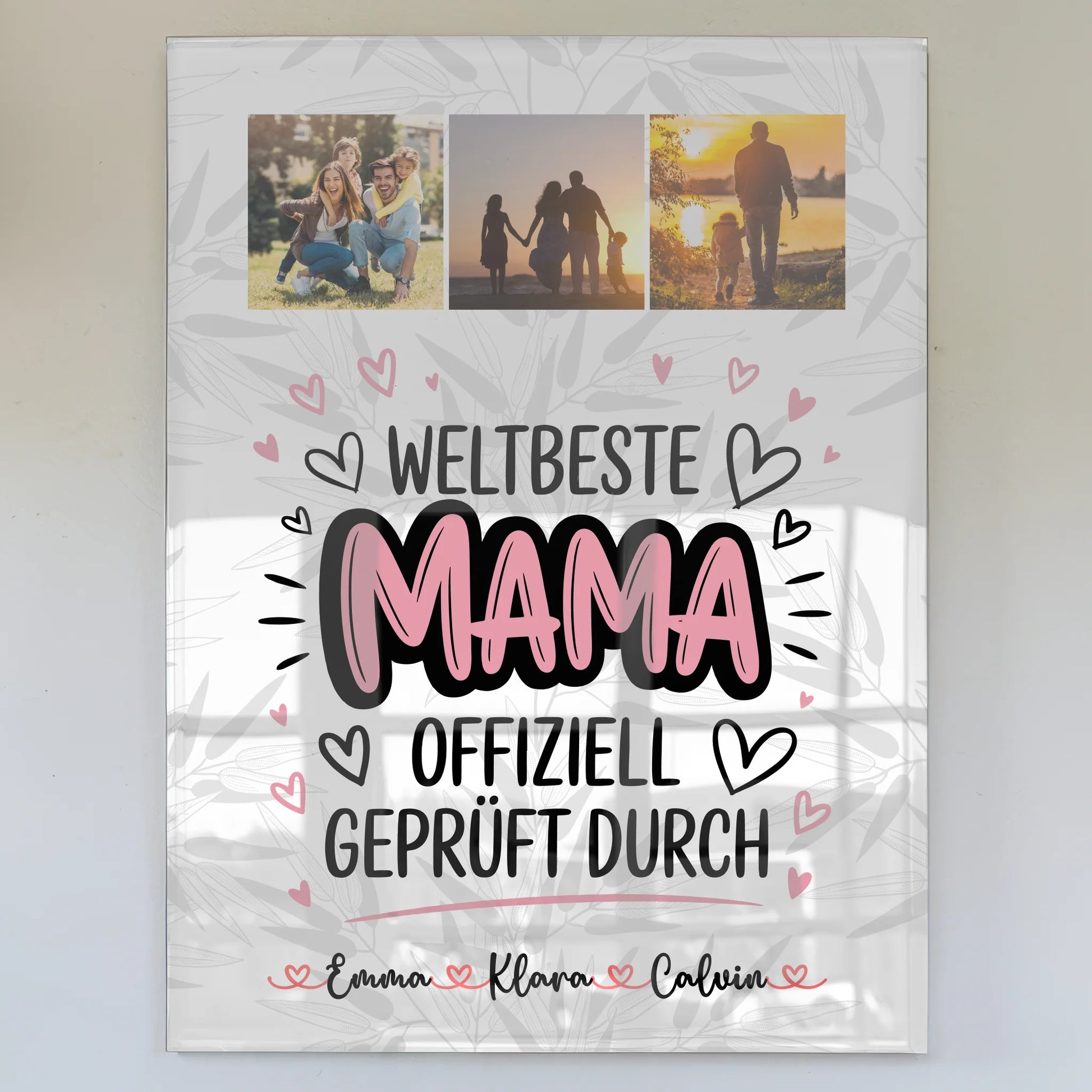 Mama Plakat Acrylglas Bild Fotocollage Mama Weltbeste Mama Offiziell Geprüft Durch 1