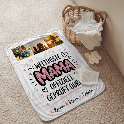 Decke Für Mama Fotocollage Mama Weltbeste Mama Offiziell Geprüft Durch Geschenk 2
