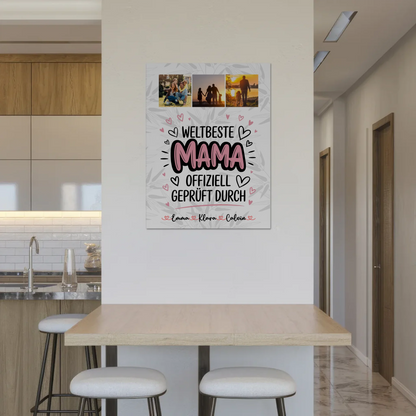 Mama Plakat Fotocollage Mama Weltbeste Mama Offiziell Geprüft Durch Personalisiertes Geschenk 8
