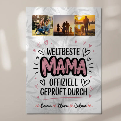Mama Plakat Fotocollage Mama Weltbeste Mama Offiziell Geprüft Durch Personalisiertes Geschenk 7