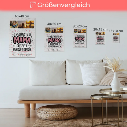 Mama Plakat Fotocollage Mama Weltbeste Mama Offiziell Geprüft Durch Personalisiertes Geschenk