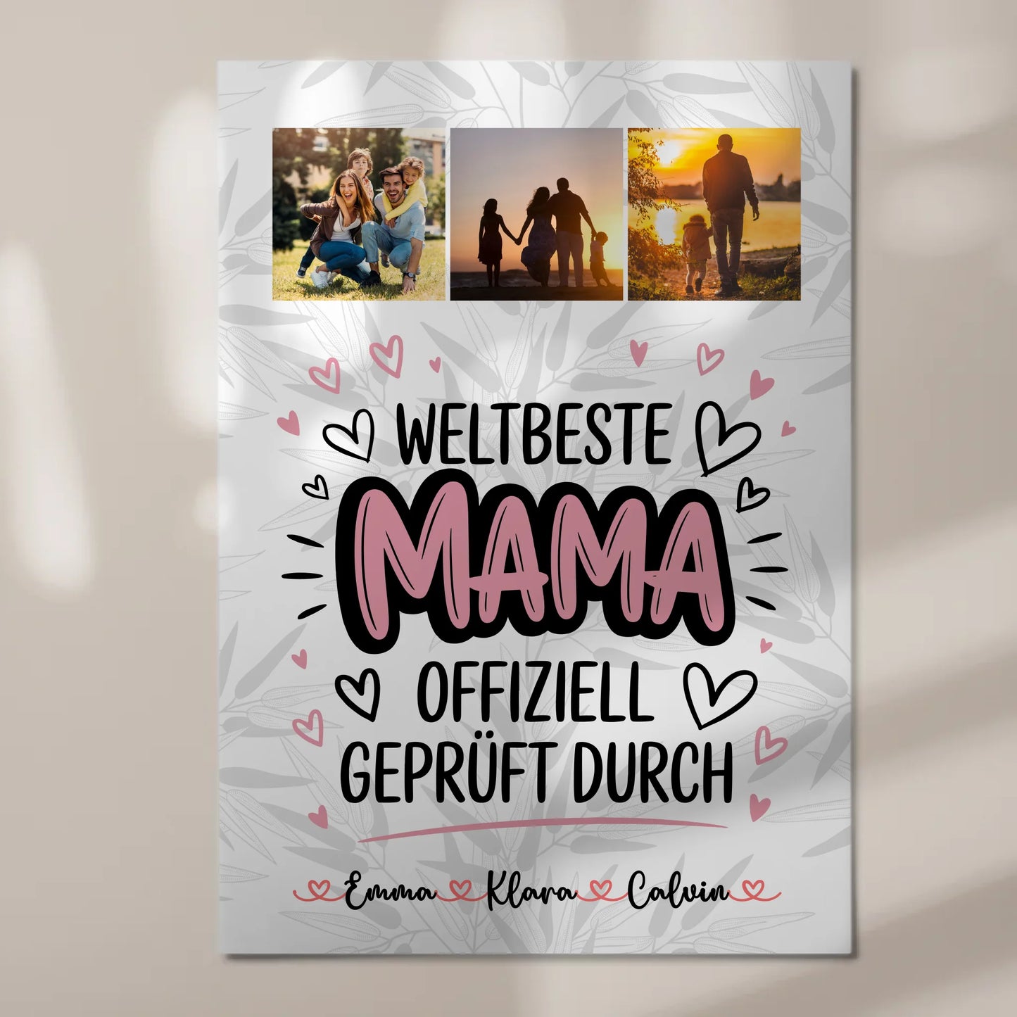 Mama Plakat Fotocollage Mama Weltbeste Mama Offiziell Geprüft Durch Personalisiertes Geschenk