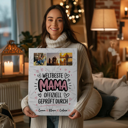 Leinwand Mama Fotocollage Mama Weltbeste Mama Offiziell Geprüft Durch Geschenk 2
