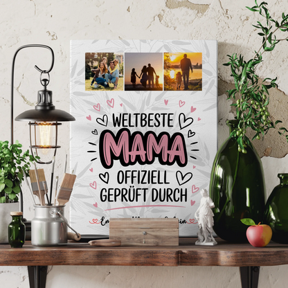 Leinwand Mama Fotocollage Mama Weltbeste Mama Offiziell Geprüft Durch Geschenk 3